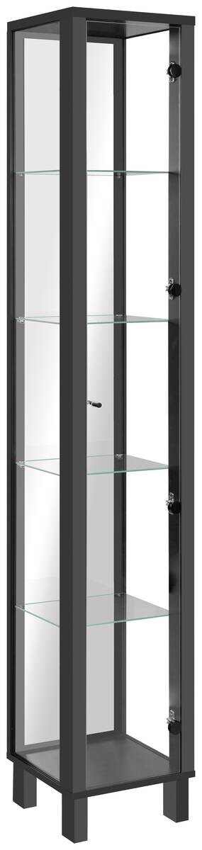 Vitrine Albi schwarz B/H/T: ca. 33x189x33 cm