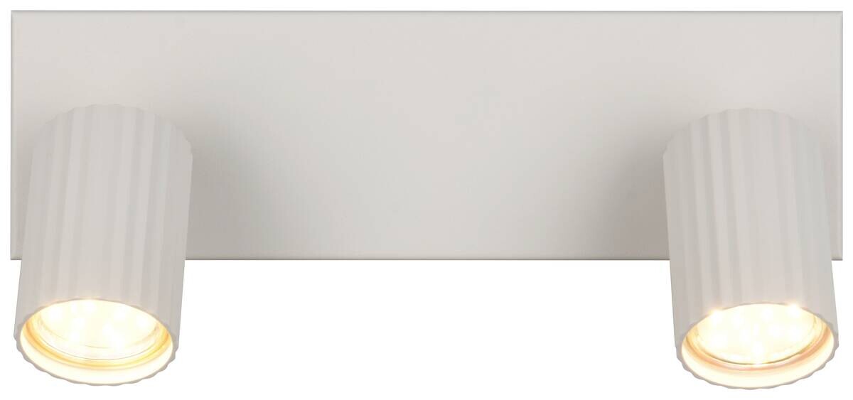 Reality Leuchten Spots Soka grau Metall B/H/L: ca. 30x14,5x9 cm GU10 2 Brennstellen