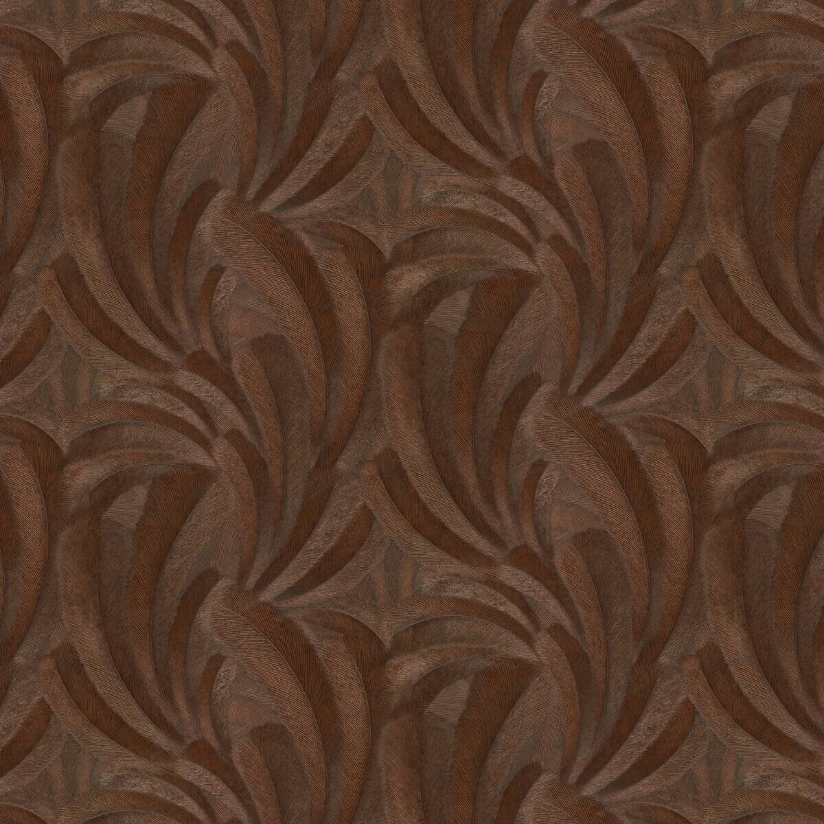 Vliestapete Blätter bronze braun B/L: ca. 53x1005 cm glitzernd