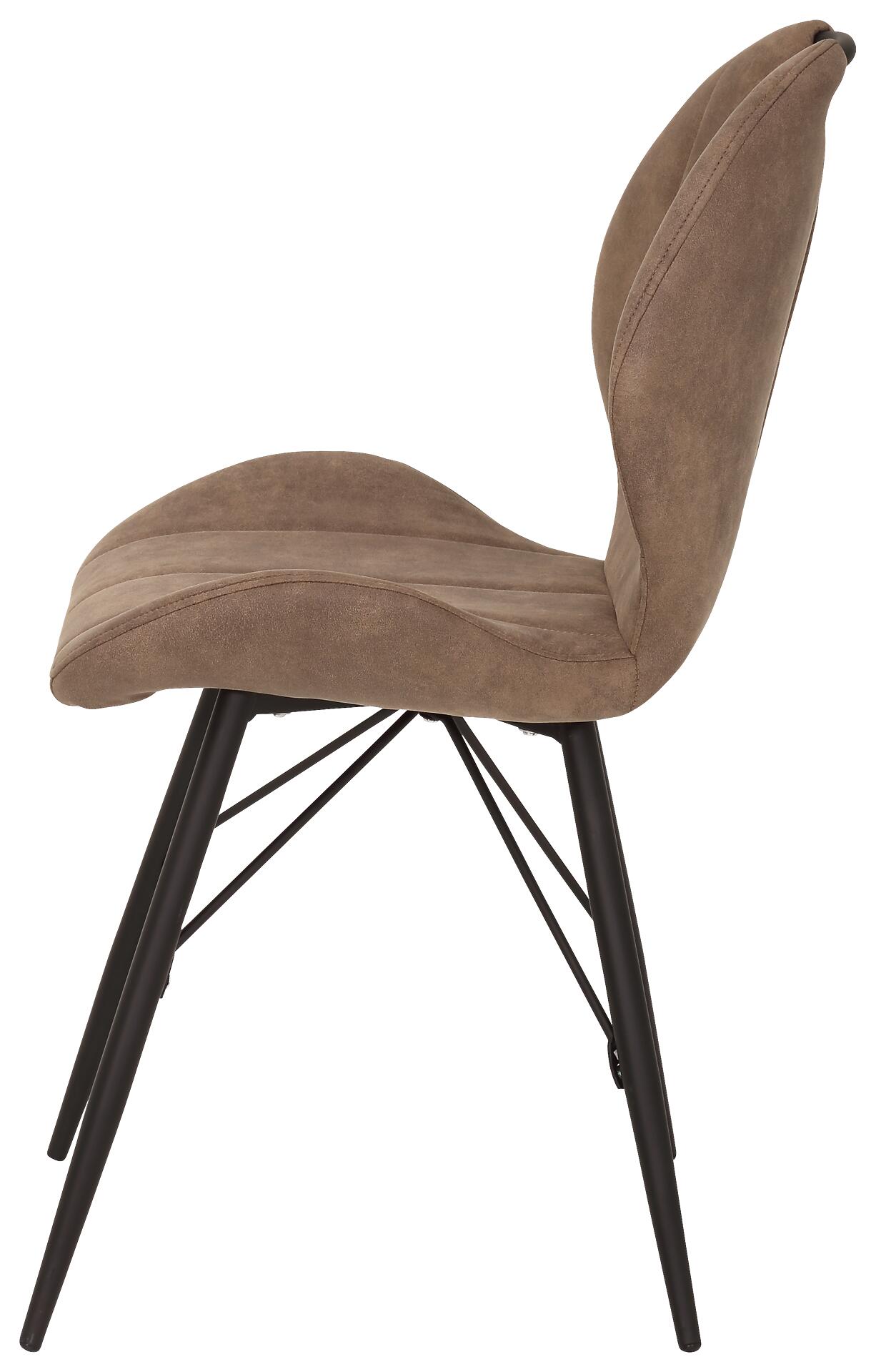 Stuhl Kate 4er Set schlamm Vintage Microfaser B/H/T: ca. 50x86x56 cm