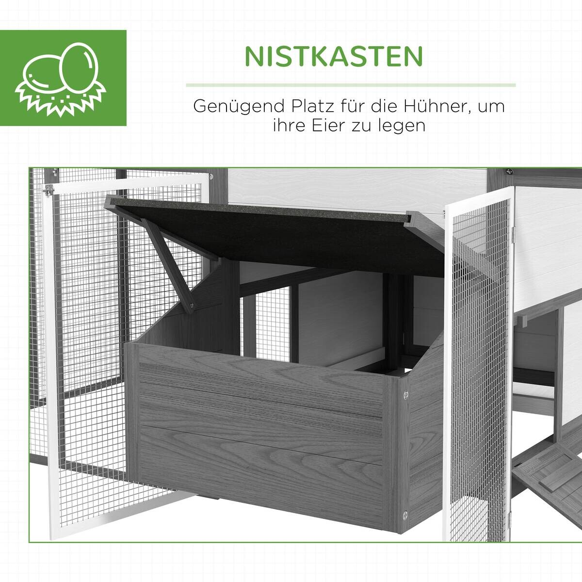 PawHut Stall grau Edelstahl B/H/L: ca. 125x247x113,5 cm
