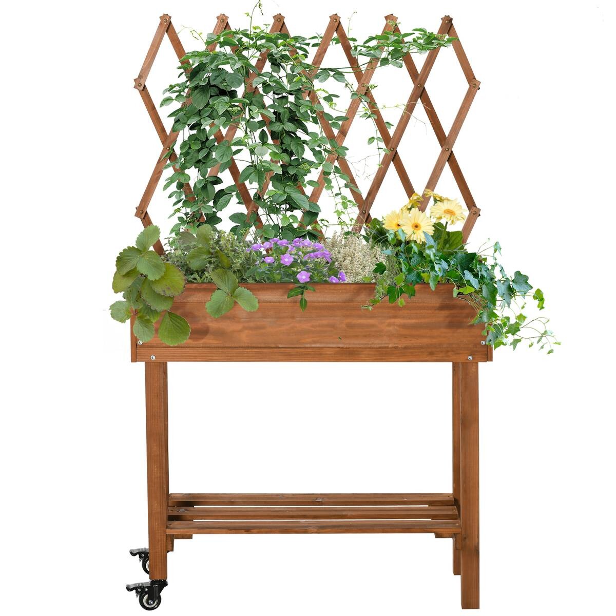 Outsunny Hochbeet braun B/H/L: ca. 29x130x79 cm