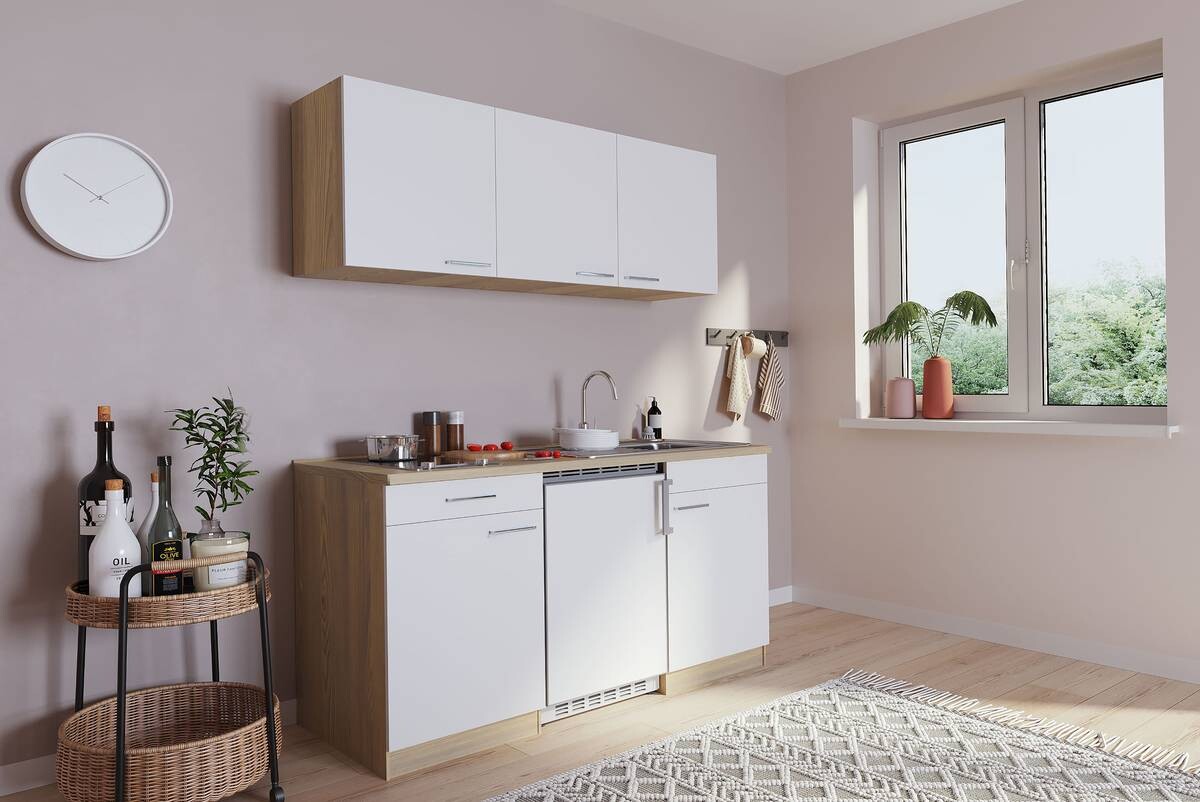 Respekta Singleküche Economy weiß matt B/H/T: ca. 150x200x60 cm