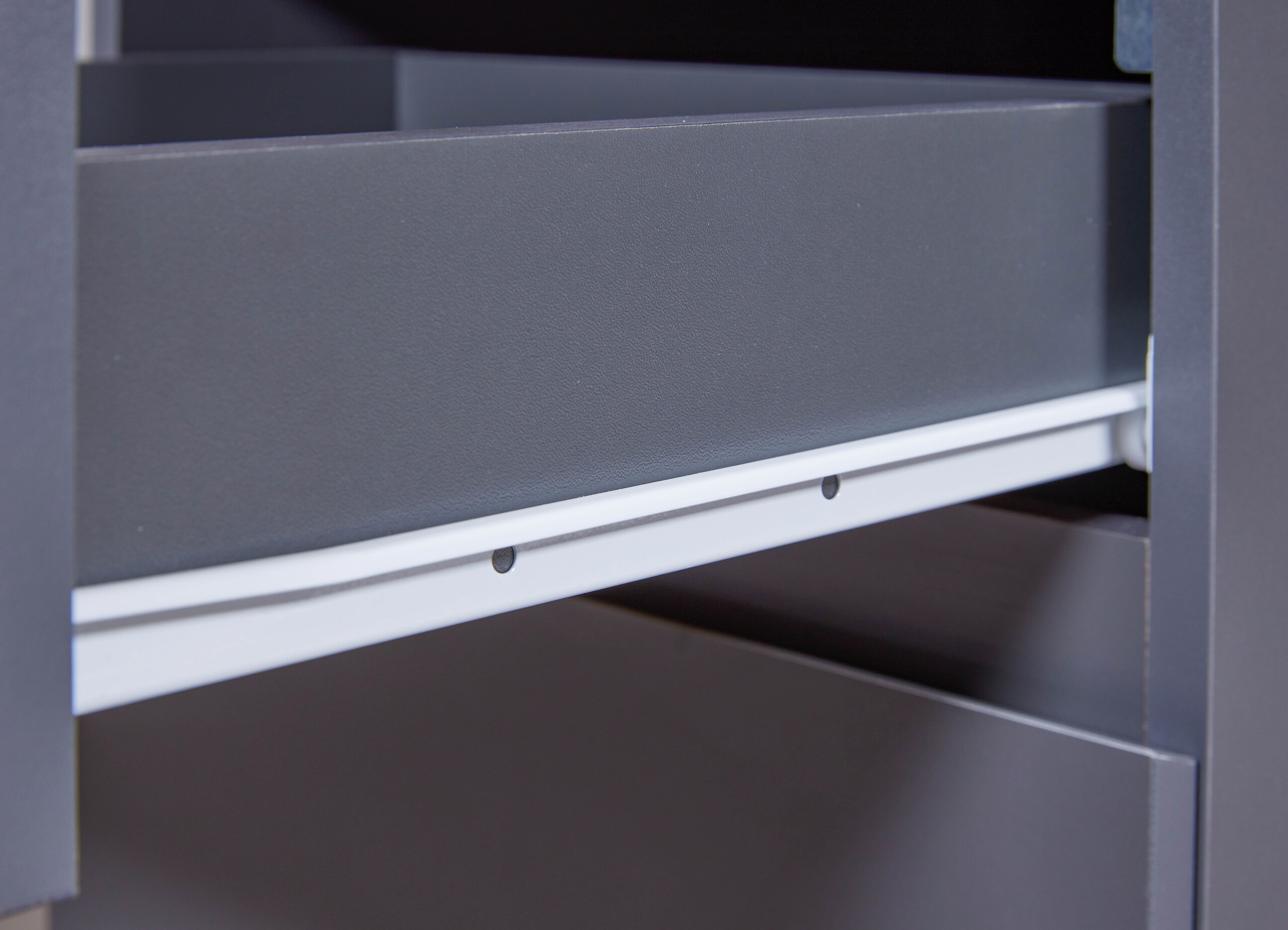 Rollcontainer FILE GUARD anthrazit beschichtet Nachbildung Holz B/H/L: ca. 51,3x76,9x44 cm