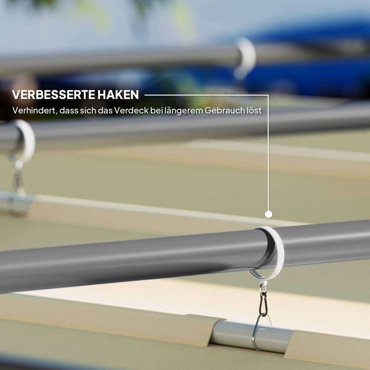 Outsunny Pergola beige Metall B/H/L: ca. 297x221x298 cm