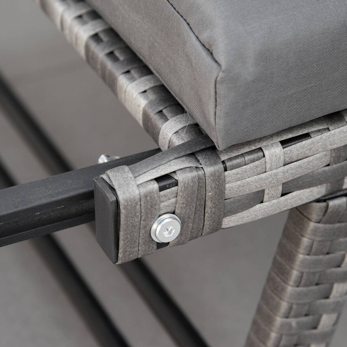 Outsunny Gartensofa grau Polyrattan B/H/L: ca. 63x129x67 cm