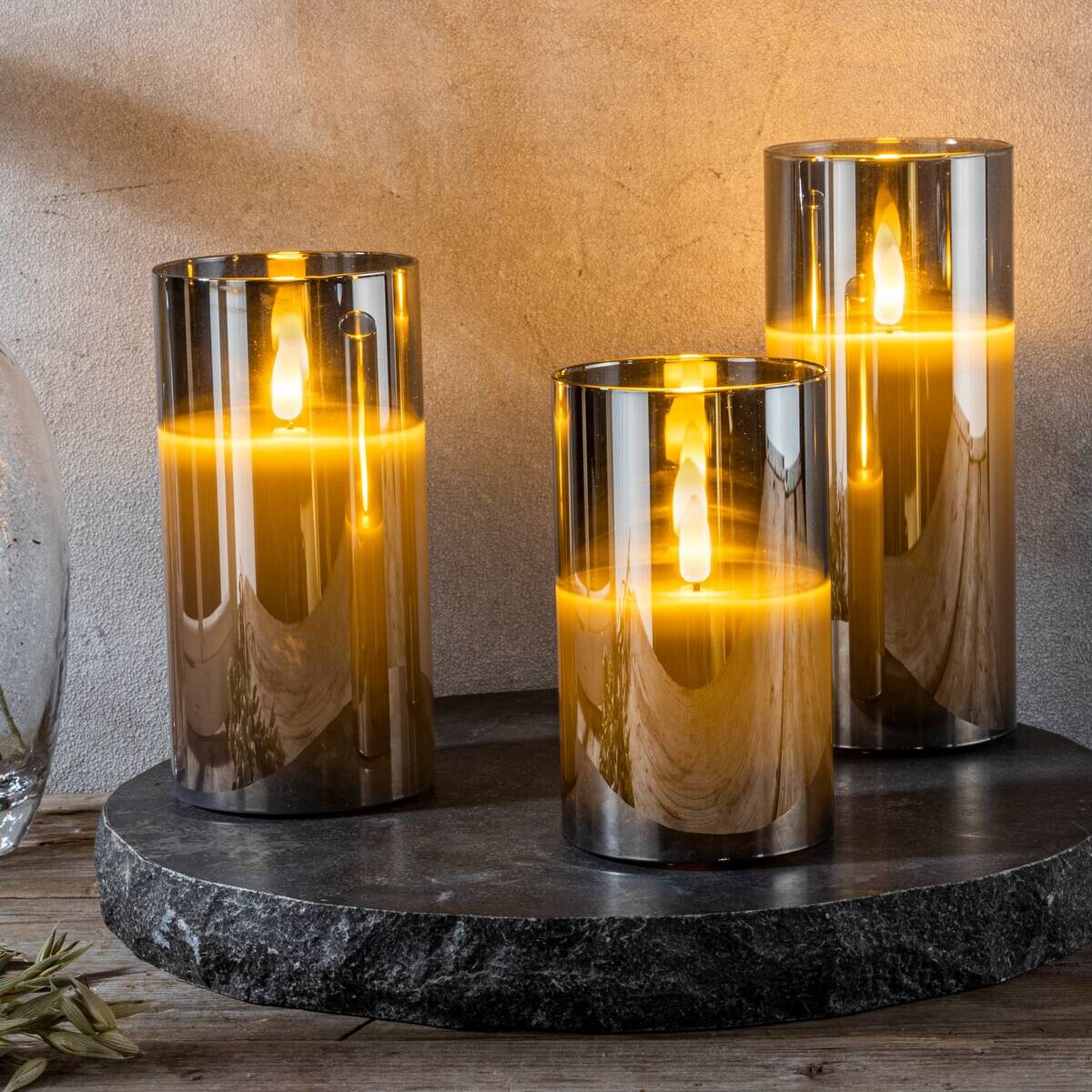 LED-Kerzen 3er Set warmweiß