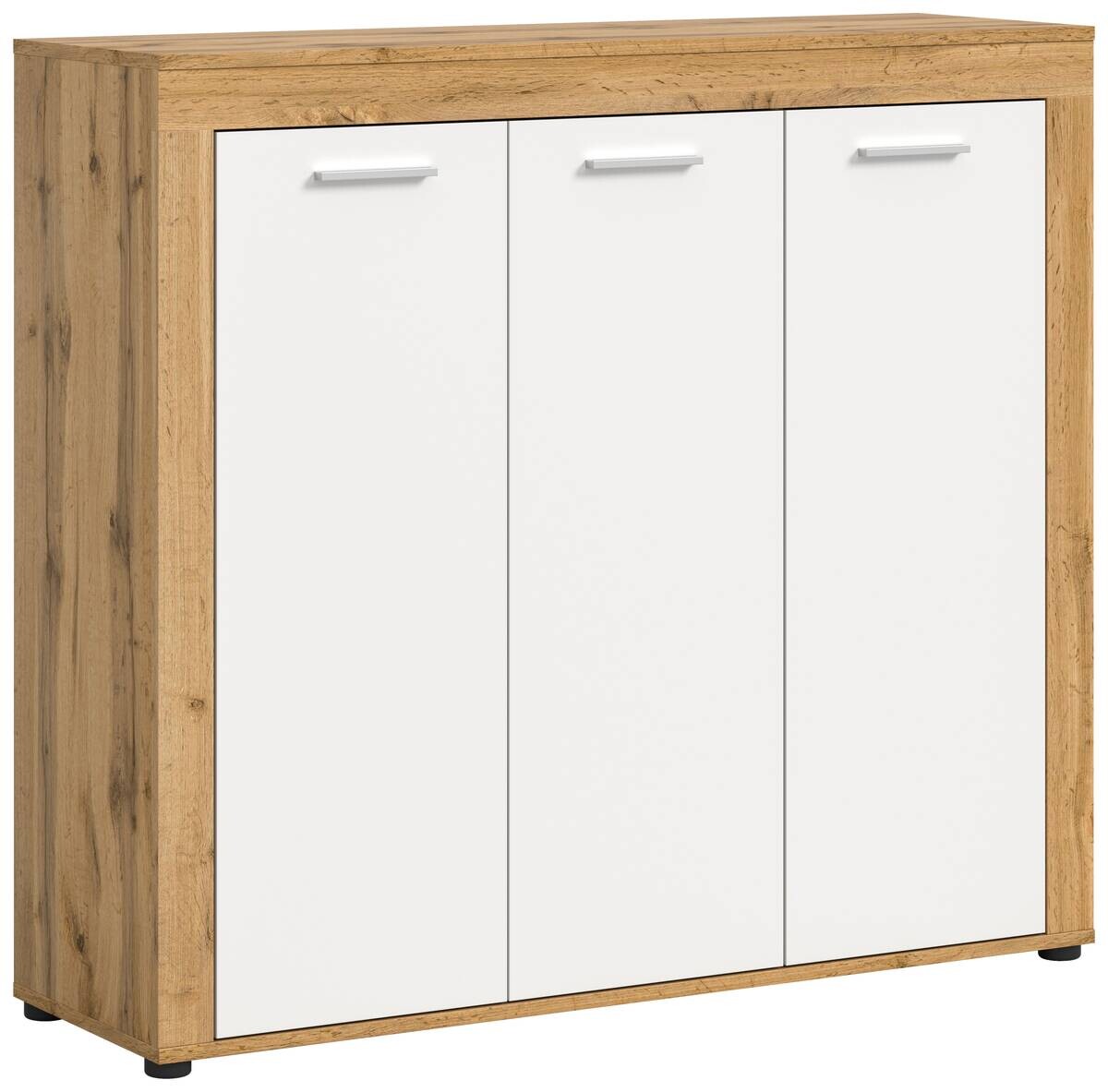 Schuhschrank JAM Eiche Wotan Nachbildung weiß B/H/T: ca. 120x108x37 cm