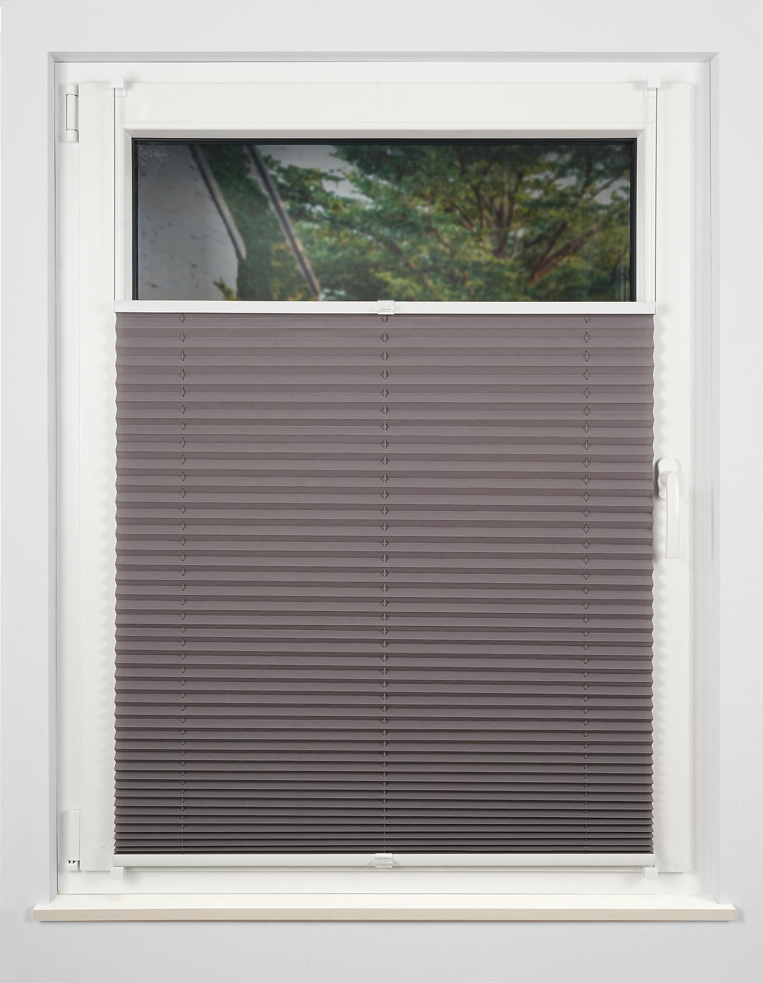 Hochwertiges Klemmplissee hellgrau B/L: ca. 65x130 cm