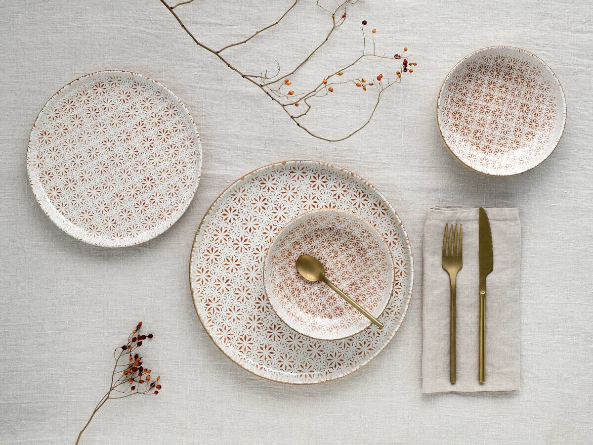 CreaTable Tafelservice Uno Emiliana rot Steinzeug 12 tlg.