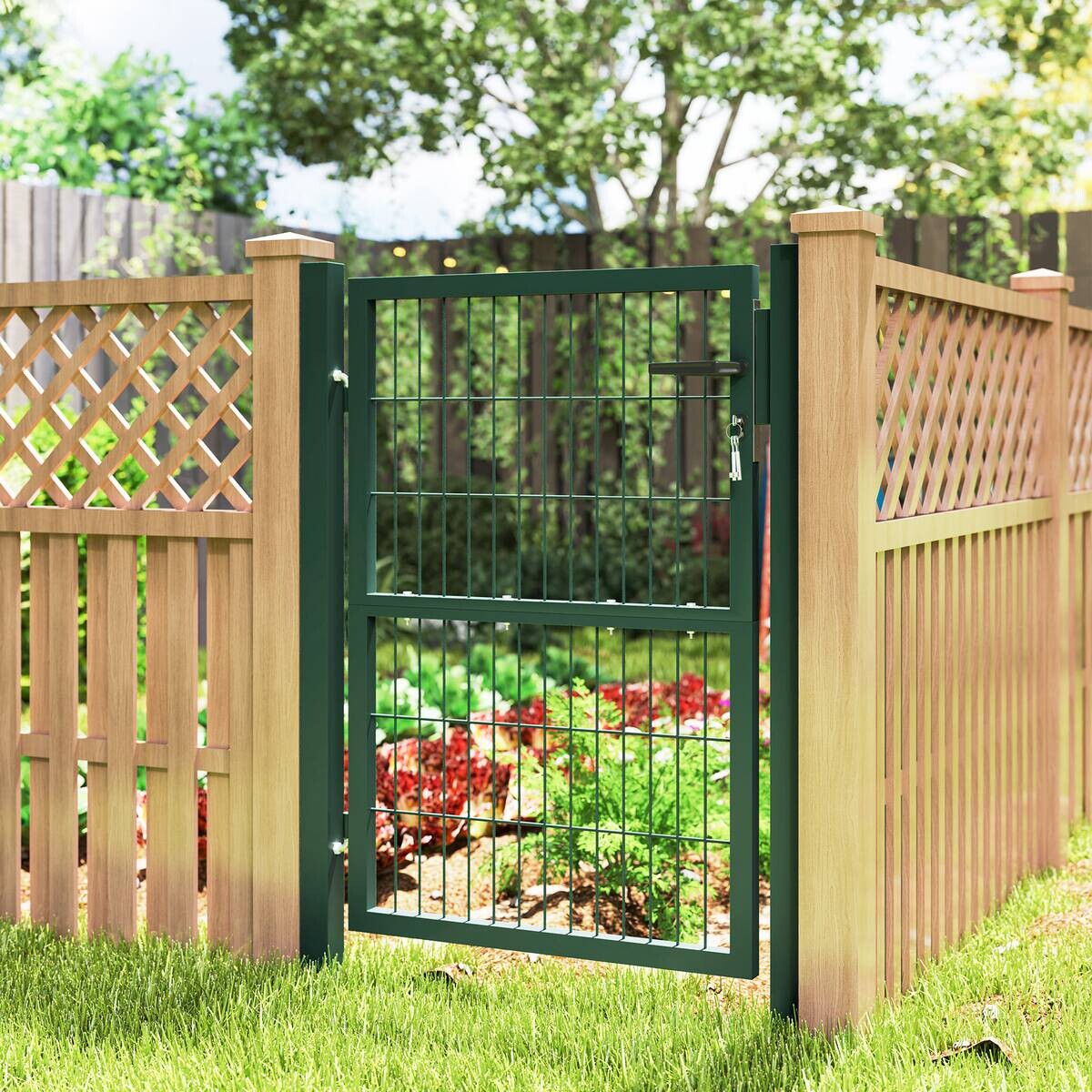 Outsunny Gartentor grün Kunststoff B/H/L: ca. 6x170x97 cm