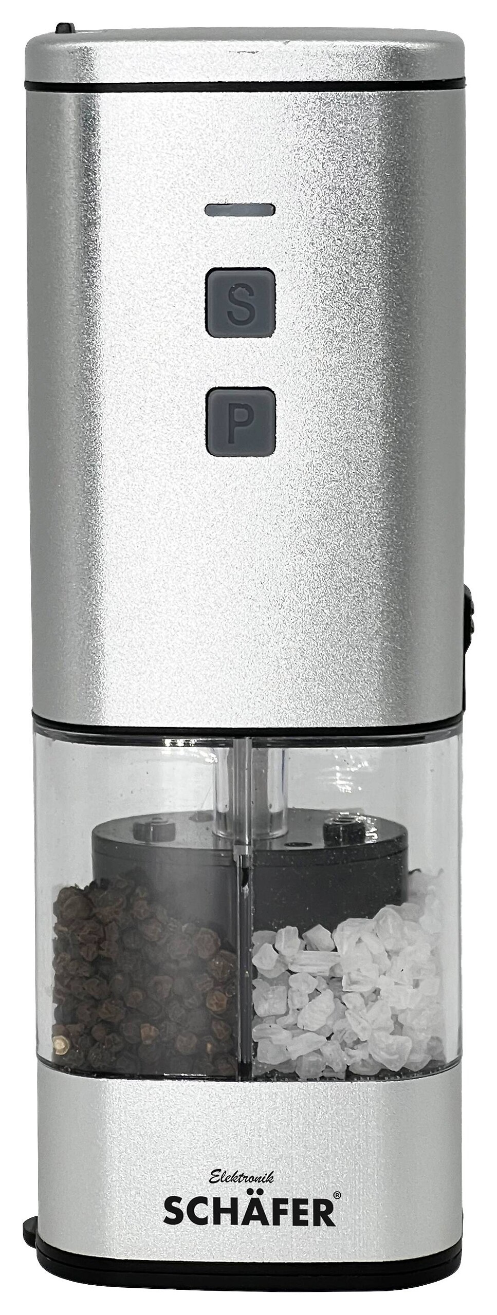 SCHÄFER Salz- und Pfeffermühle silber Keramik B/H/L: ca. 8x0,23x0,1 cm SCHÄFER Salz- und Pfeffermühle silber Keramik B/H/L: ca. 8x0,23x0,1 cm