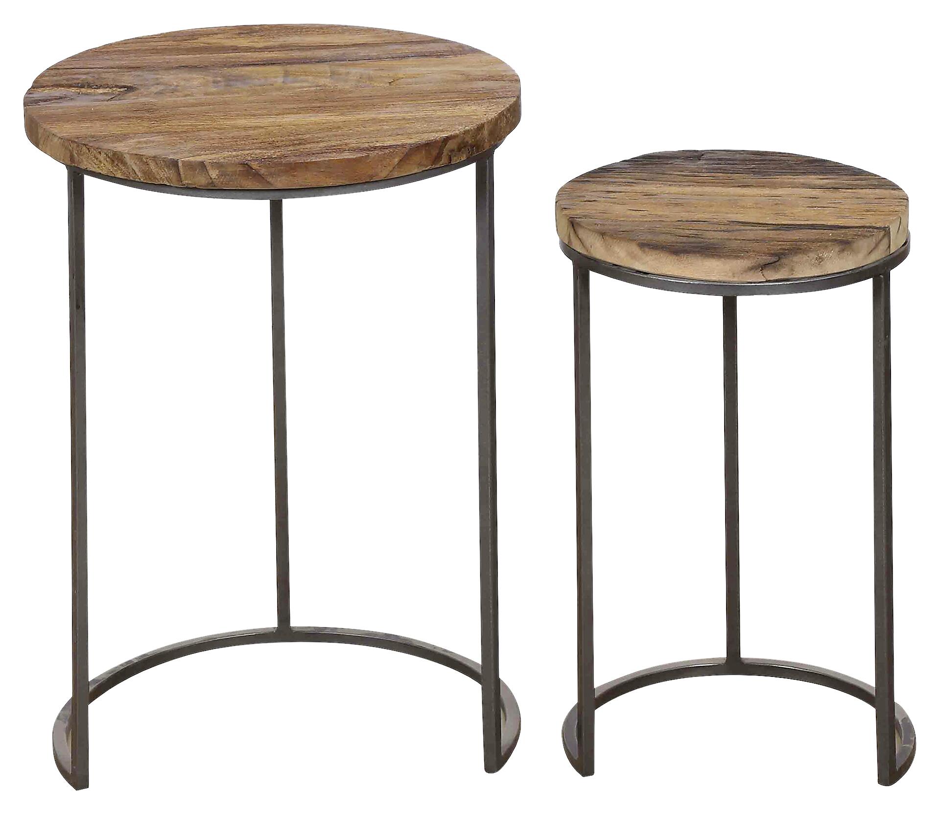 Beistelltisch JARON natur schwarz Echtholz Metall Beistelltisch JARON natur schwarz Echtholz Metall