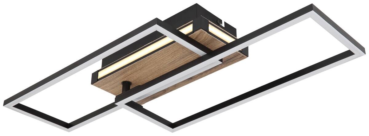 GLOBO LED-Deckenleuchte 67299D dunkelbraun mattschwarz Kunststoff MDF Metall B/H/T: ca. 49x10x60 cm GLOBO LED-Deckenleuchte 67299D dunkelbraun mattschwarz Kunststoff MDF Metall B/H/T: ca. 49x10x60 cm