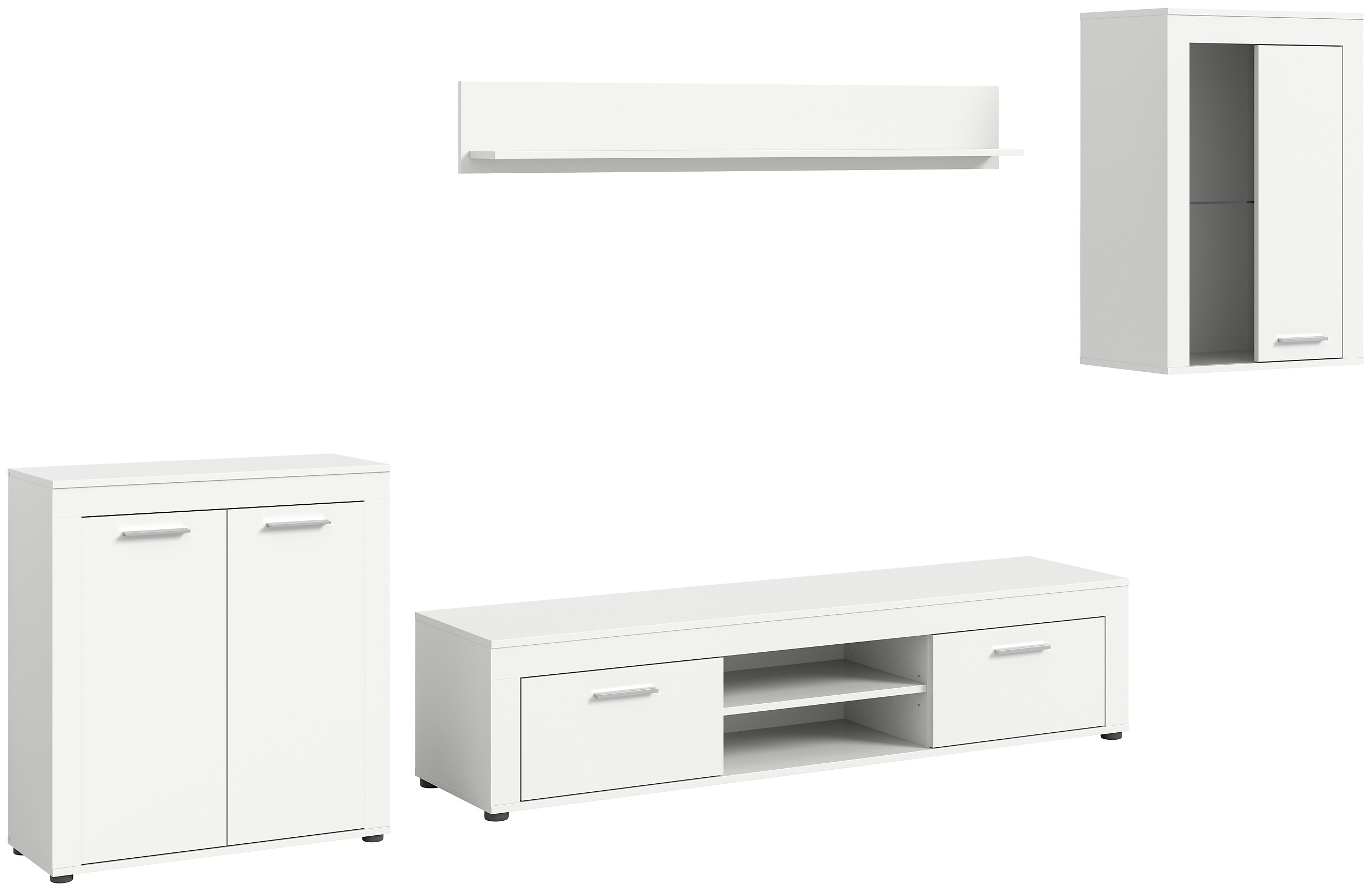 Wohnwand Jam weiß B/H/T: ca. 169x330x35 cm