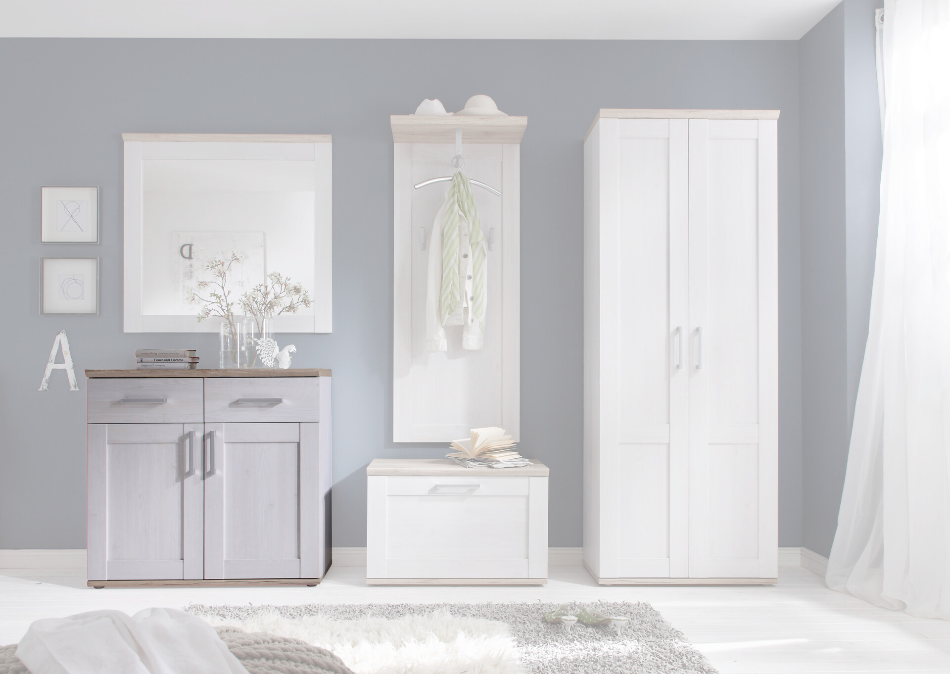 Schuhkommode Romance Eiche San-Remo Nachbildung Sibiu Lärche Nachbildung B/H/T: ca. 96x91x38 cm