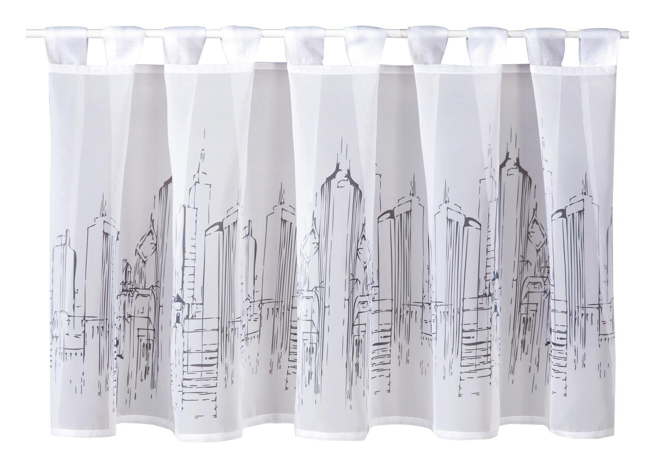 Happy Home Scheibengardine Skyline grau B/L: ca. 150x50 cm