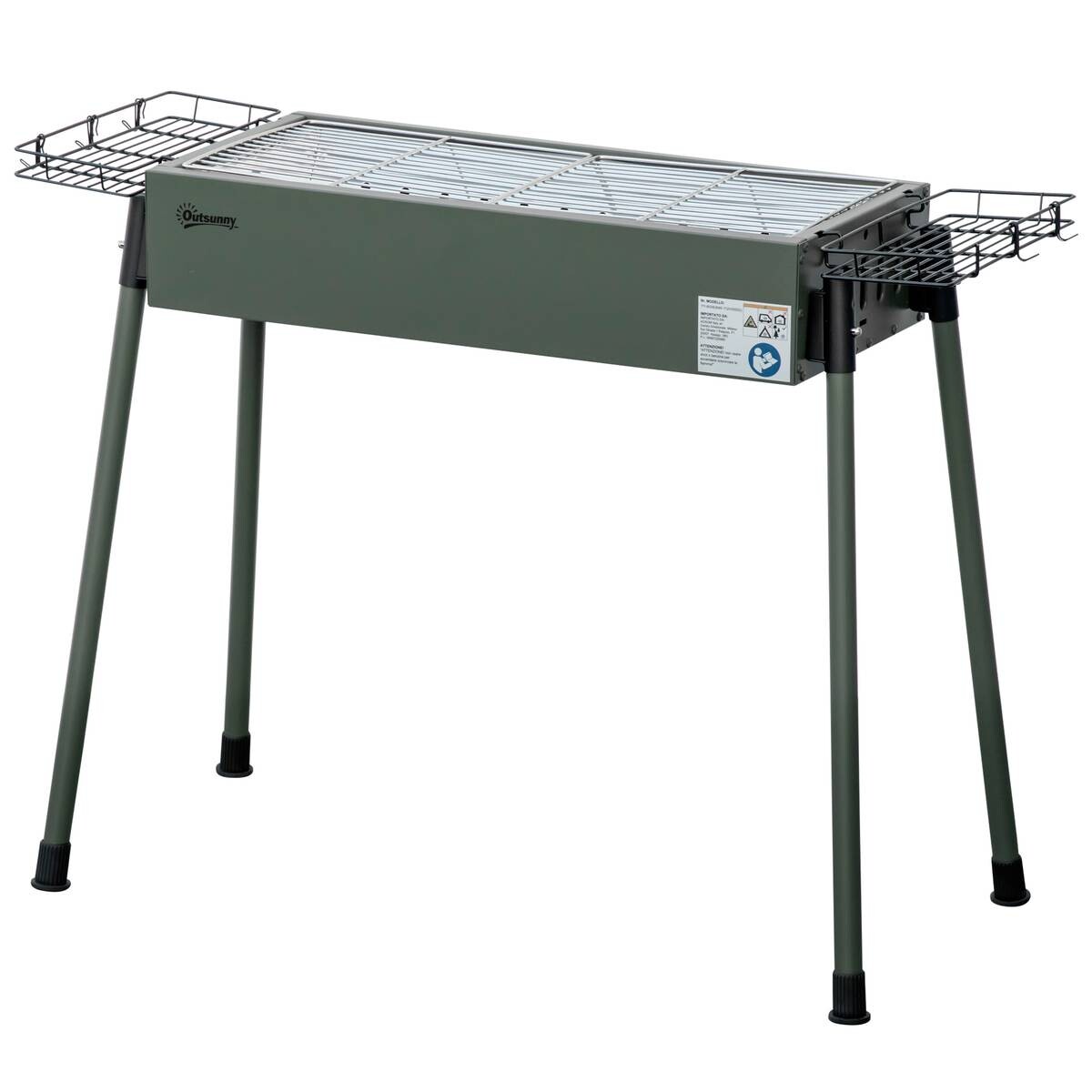 Outsunny Holzkohlegrill Stahl B/H/L: ca. 30x70x77 cm