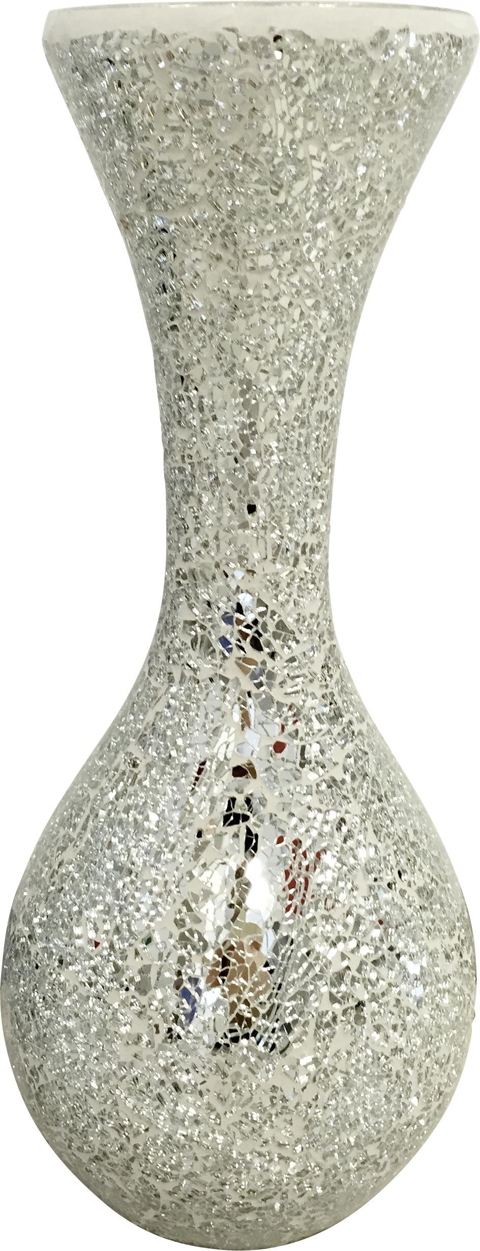 POCOline Vase silber Glas B/H/L: ca. 20x44x20 cm