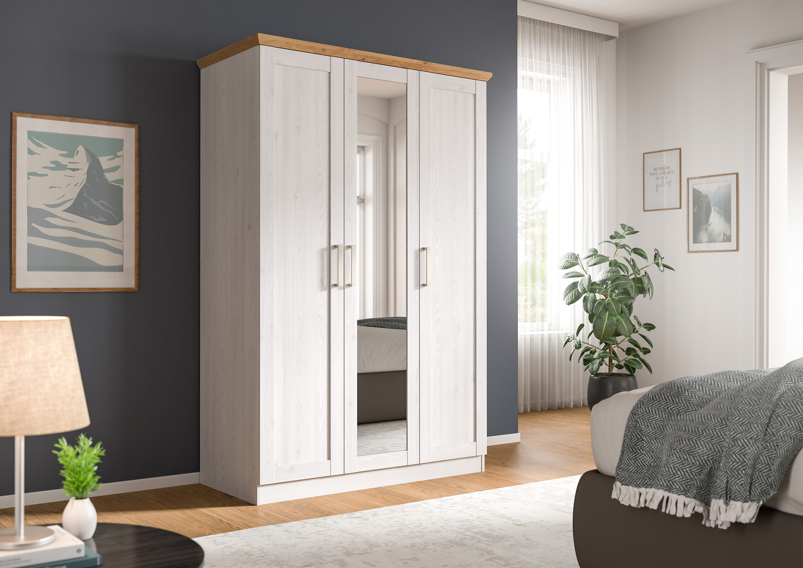 Kleiderschrank FLORENZ Sibiu Lärche Nachbildung Eiche Artisan Nachbildung B/H/T: ca. 124x184x54 cm