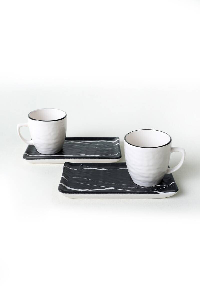 HermiaConcept Kaffeetassen-Set Quebec 4-tlg.  multicolor Steinzeug