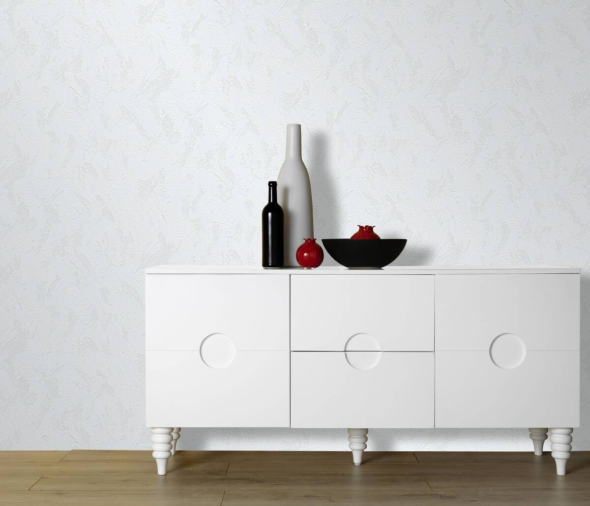 Vliestapete Glitzeroptik weiß B/L: ca. 53x1005 cm