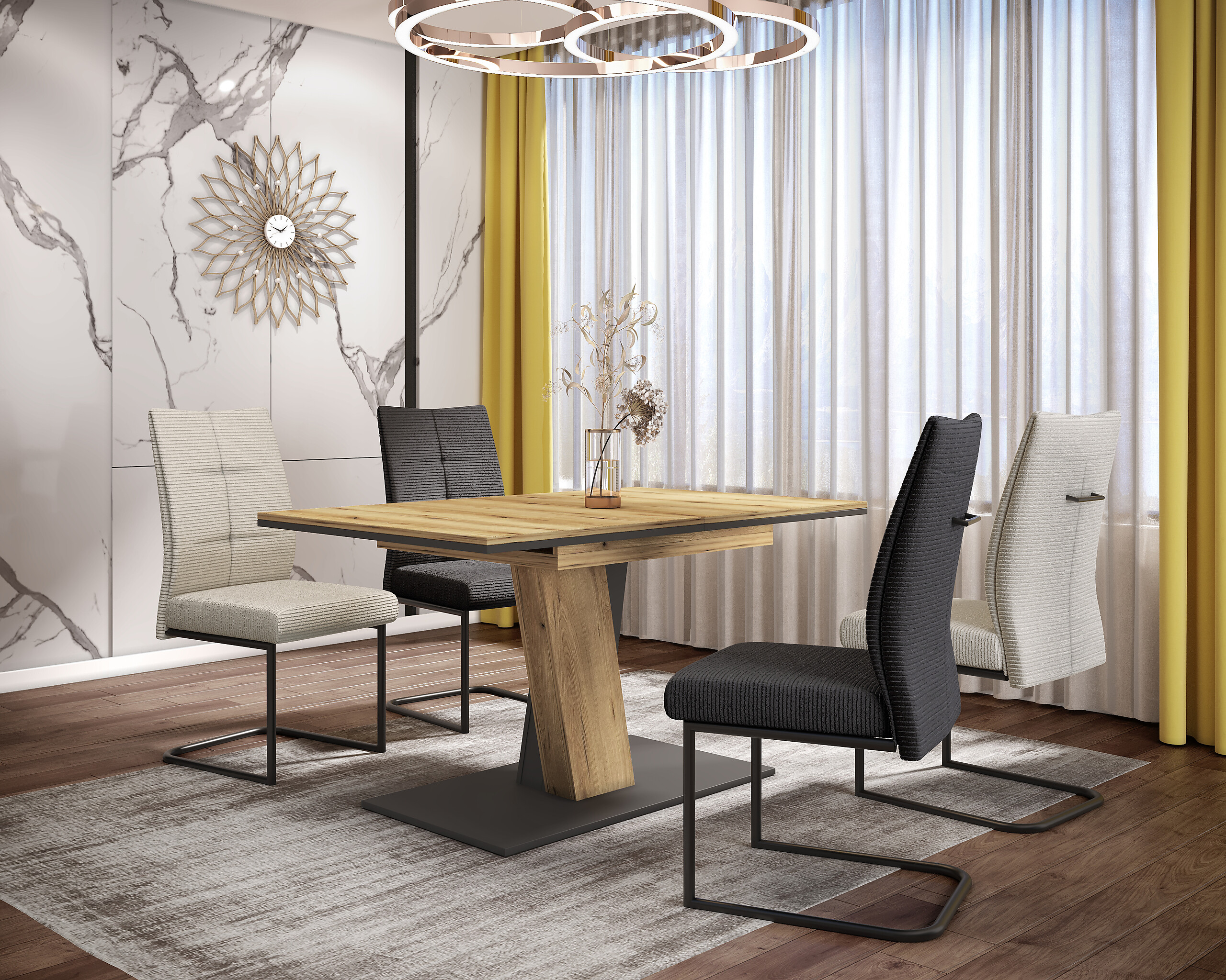 Schwingstuhl Dagmar, 4er-Set anthrazit Metall B/H/T: ca. 50x99x65 cm Schwingstuhl Dagmar, 4er-Set anthrazit Metall B/H/T: ca. 50x99x65 cm