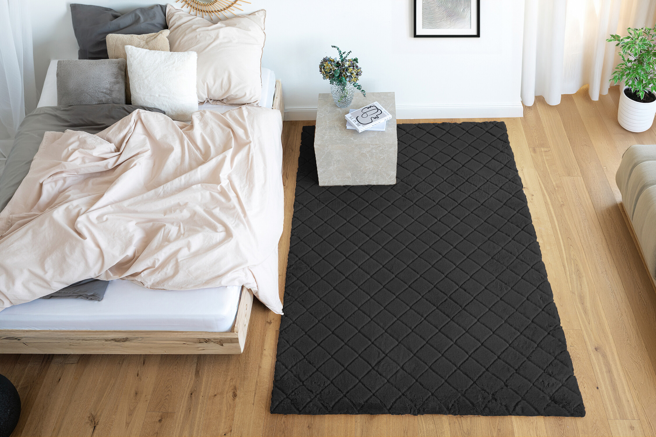 Padiro Hochflorteppich Imala 125 schwarz B/H/L: ca. 200x3x290 cm