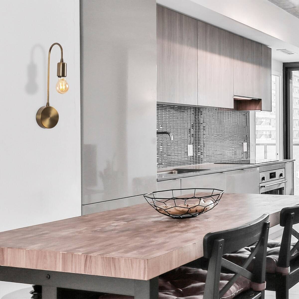 Opviq Wandleuchte Metall B/H/L: ca. 14x38x10 cm E27 1 Brennstellen