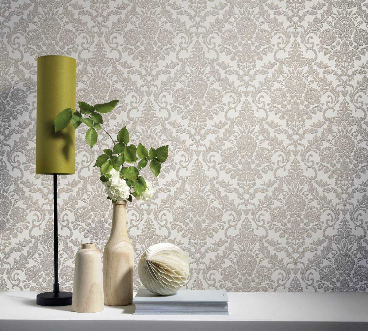 Vliestapete Ornament beige creme B/L: ca. 53x1005 cm