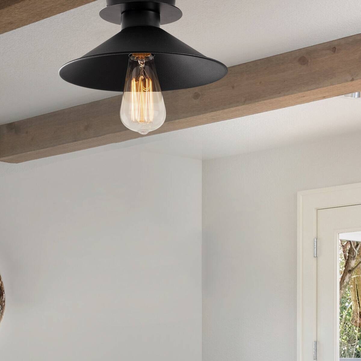 Opviq Deckenleuchte Berceste schwarz B/H/T/L/D: ca. 24x12x24x24x24 cm E27 1 Brennstellen