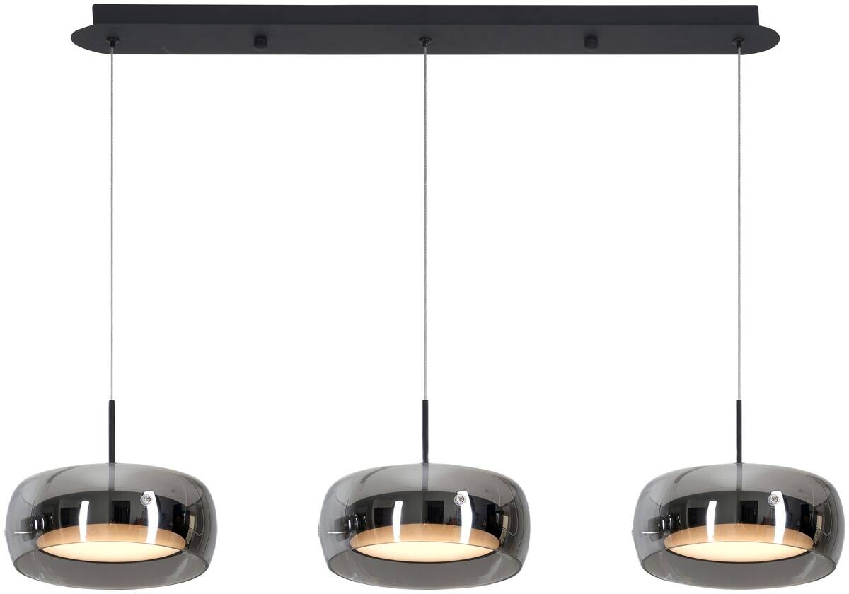 POCOline LED-Pendelleuchte Ole schwarz Metall Glas B/H/L: ca. 20x80x80 cm
