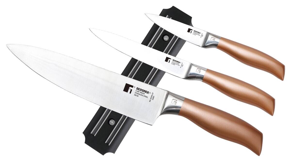 BERGNER Messerset COPPER silber Edelstahl 3 tlg.