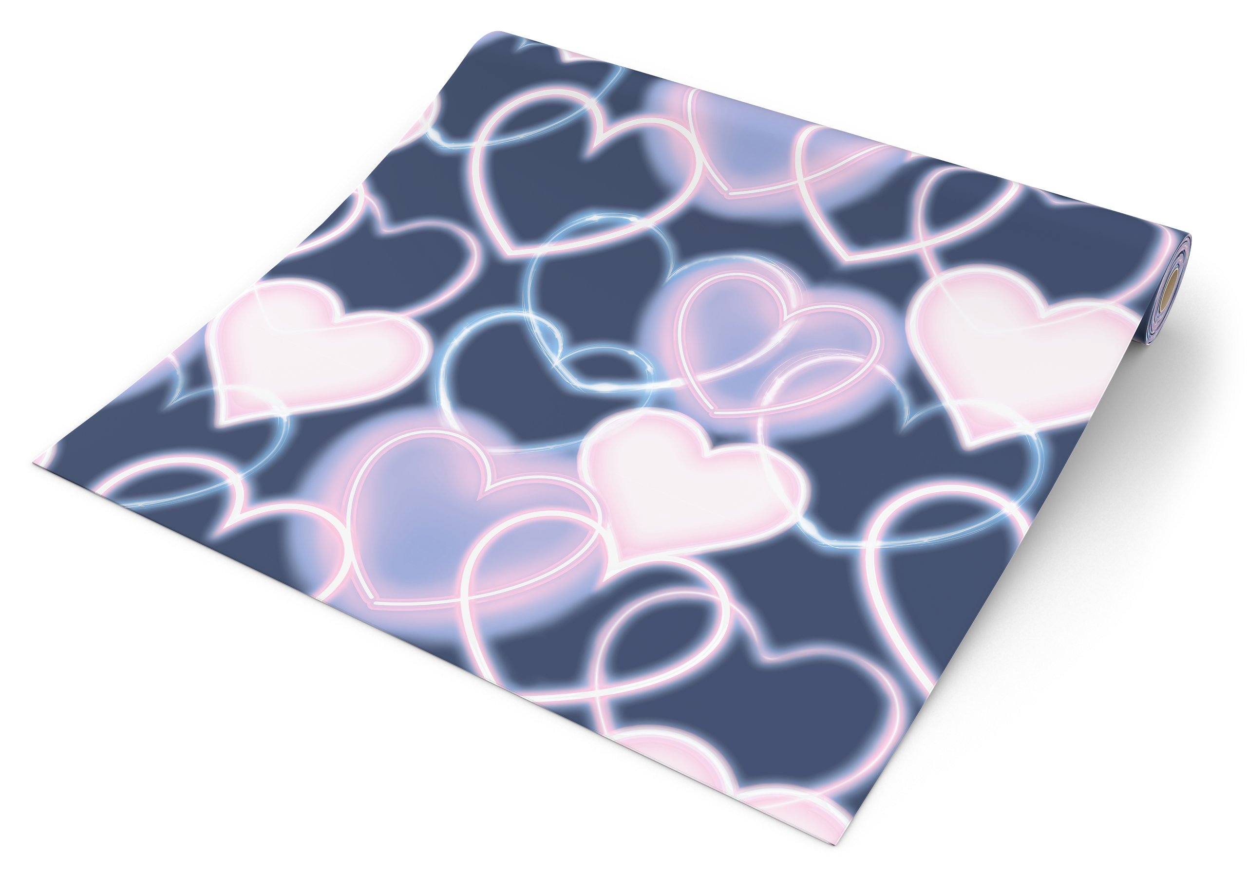 UGEPA Papiertapete Herzen blau rosa B/L: ca. 53x1005 cm