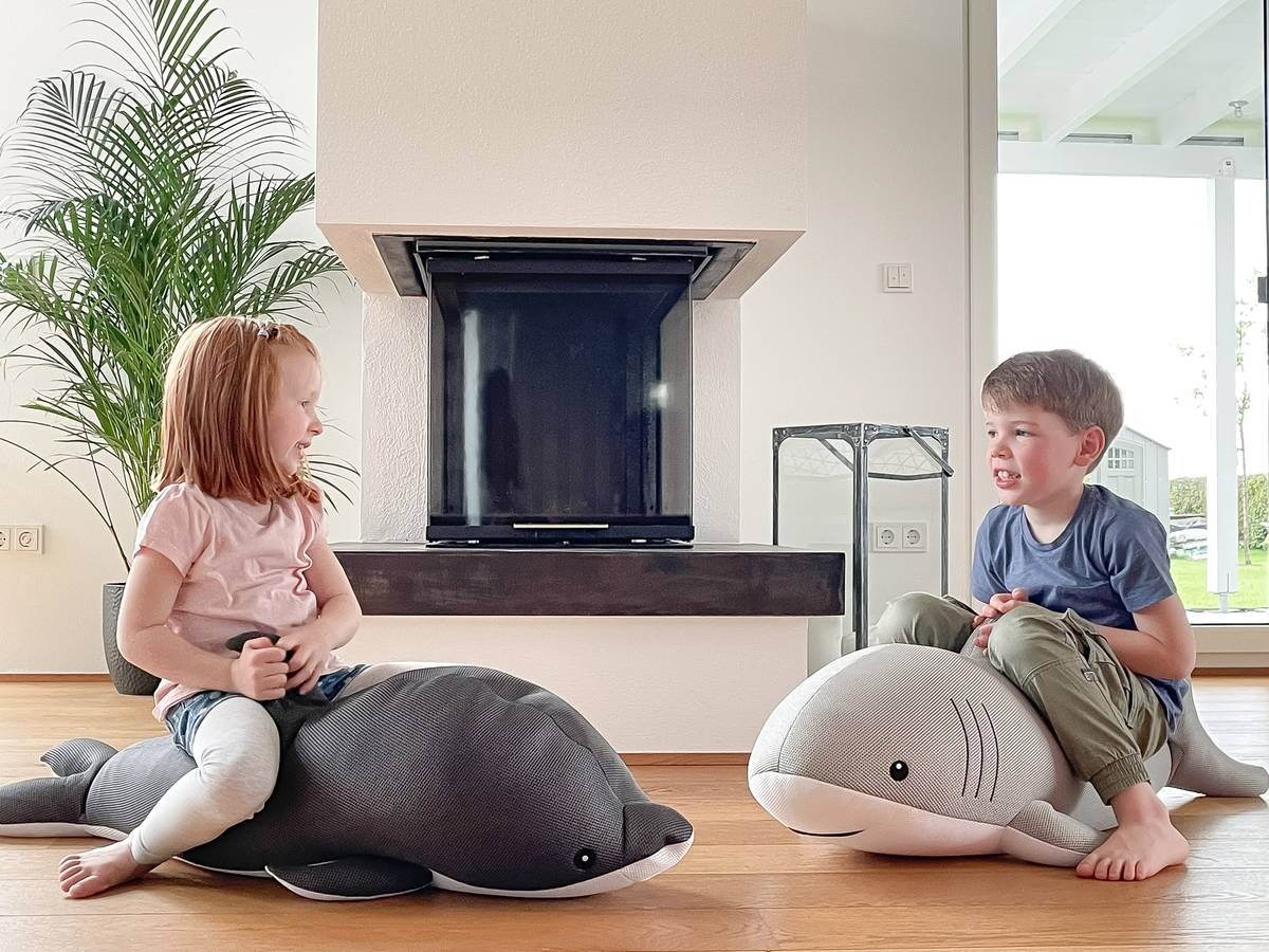 Westmann Sitzsack Schwimmtier Delfin grau Polyester B/H/T: ca. 102x36x40 cm