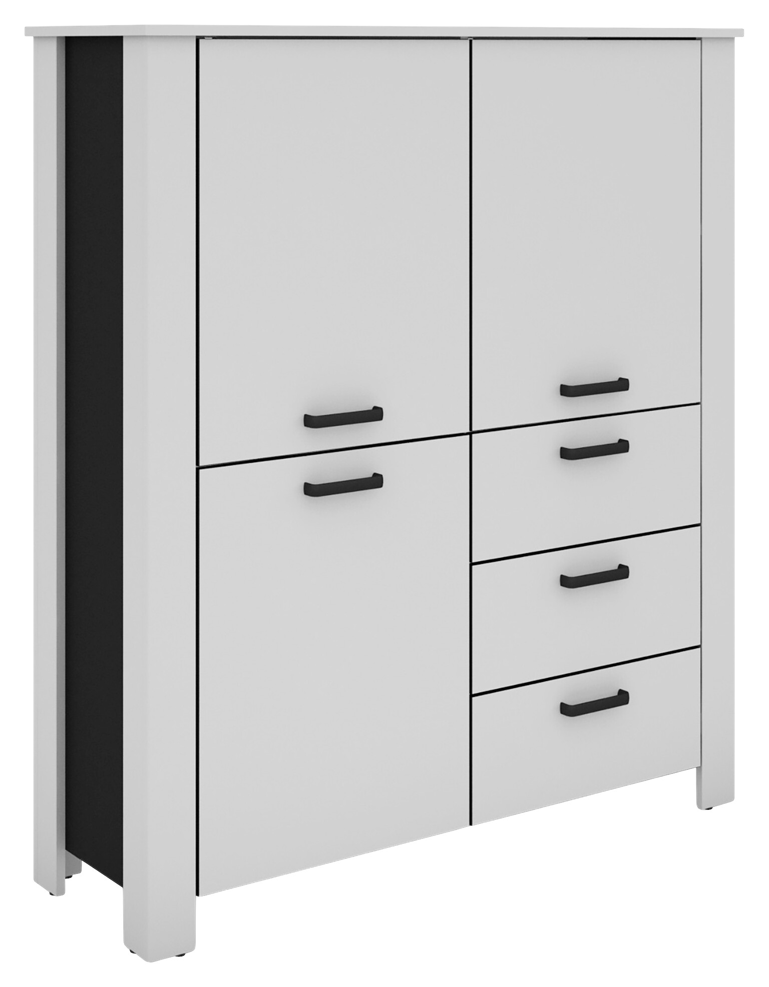 Highboard FARO weiß schwarz B/H/T: ca. 120x137x40 cm Highboard FARO weiß schwarz B/H/T: ca. 120x137x40 cm