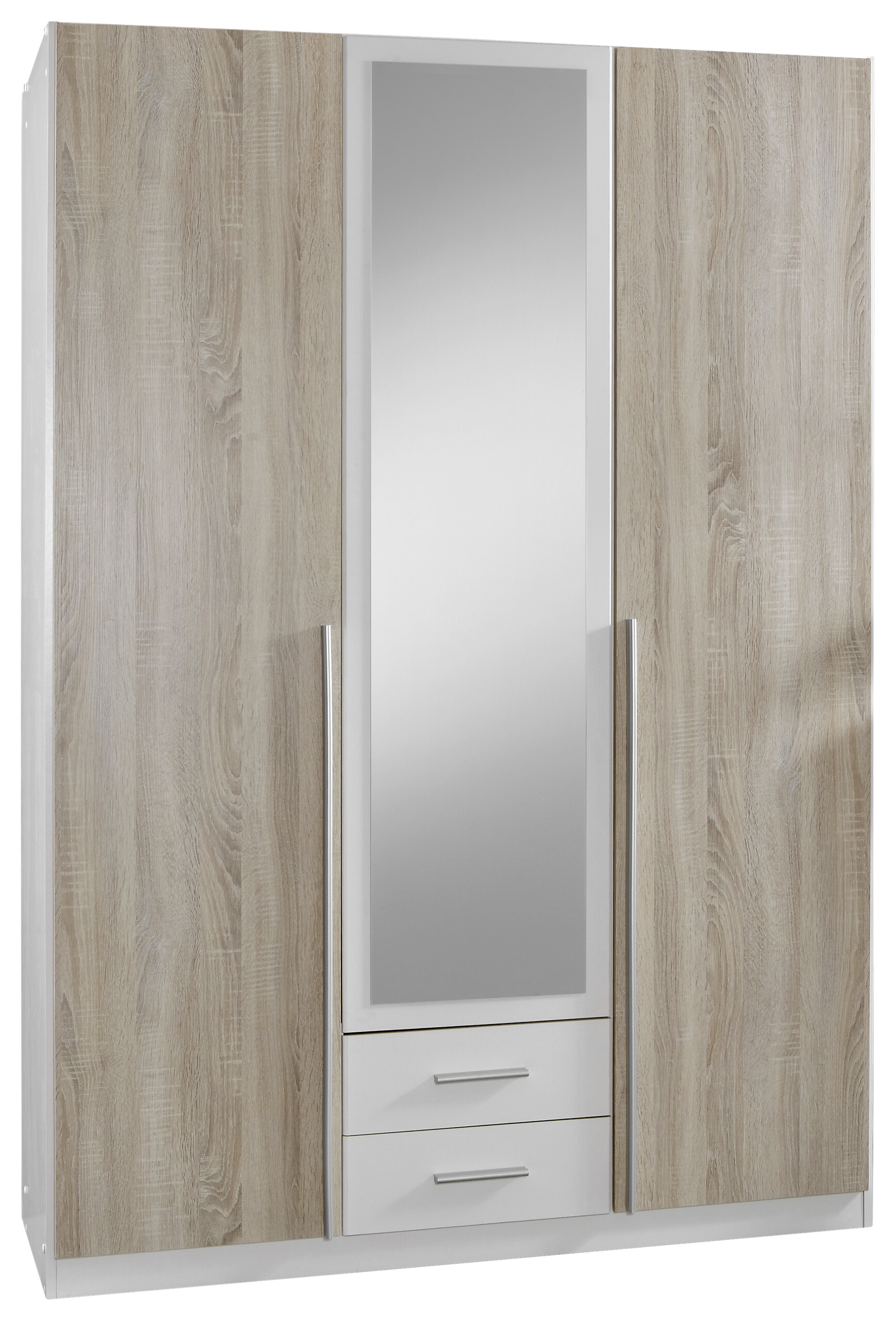 Kleiderschrank Skate weiß Eiche Sonoma Nachbildung B/H/T: ca. 135x197x58 cm