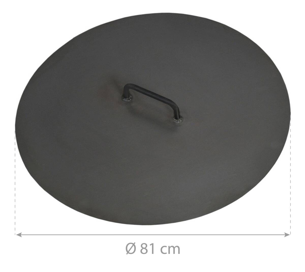 CookKing Deckel für Feuerschale 80 schwarz Stahl B/T: ca. 80,5x80,5 cm