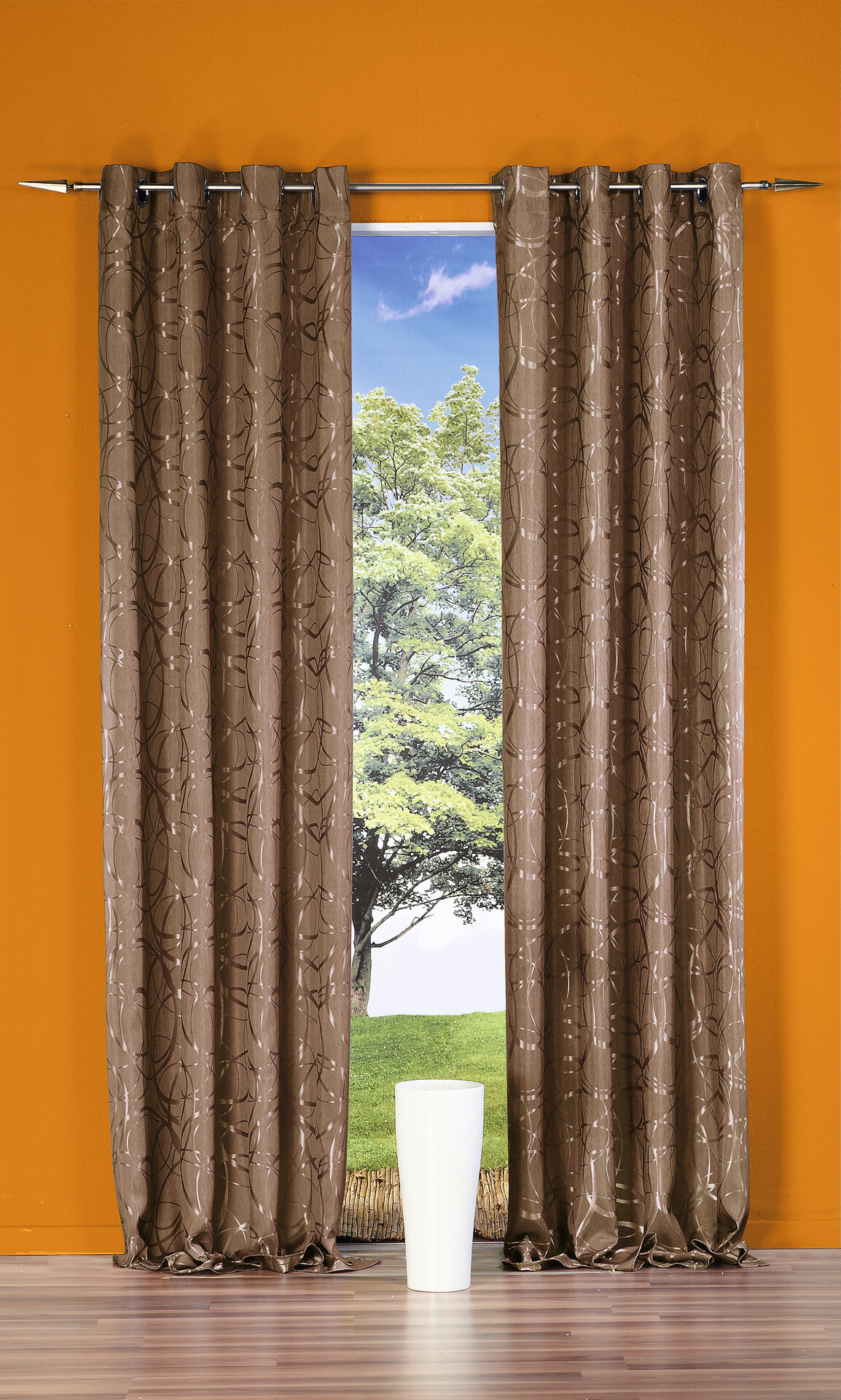 POCOline Ösenvorhang Eaton taupe B/L: ca. 140x245 cm