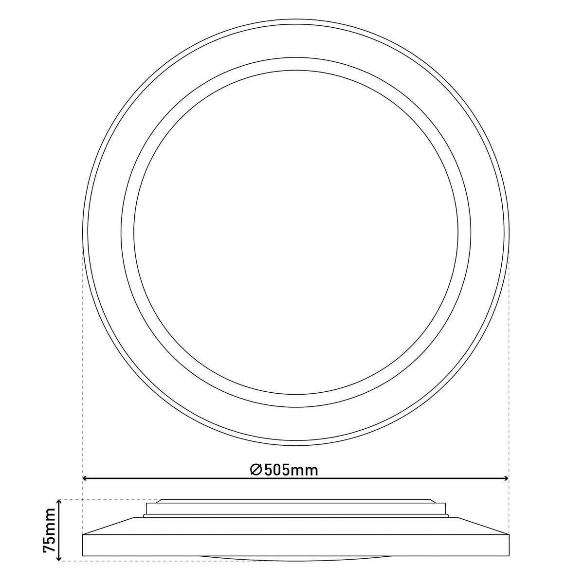 Näve Leuchten LED-Deckenleuchte weiß Metall Kunststoff B/H/T/D: ca. 50,5x7,5x50,5x50,5 cm