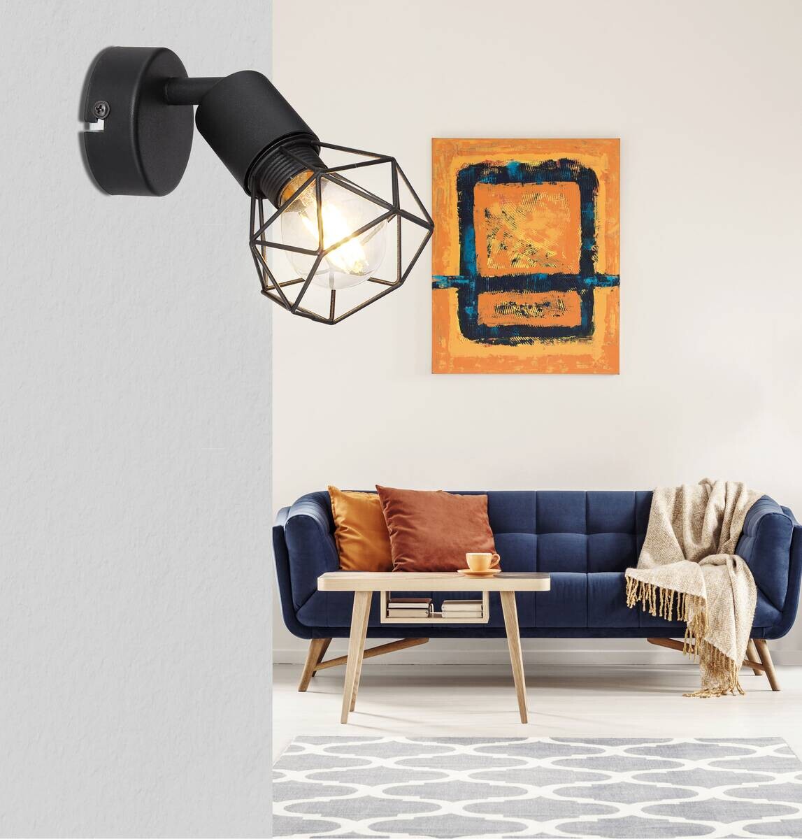 GLOBO Spot Xara schwarz Metall B/H/T: ca. 8x14x13 cm E14 1 Brennstellen