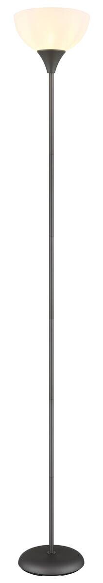 GLOBO Stehleuchte titanfarbig schwarz Opal Kunststoff Metall H/D: ca. 178,5x25 cm E27 1 Brennstellen