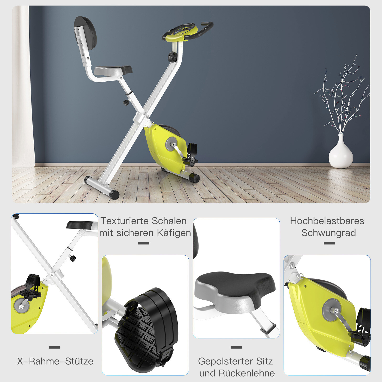 HOMCOM Fahrradtrainer weiß Stahl