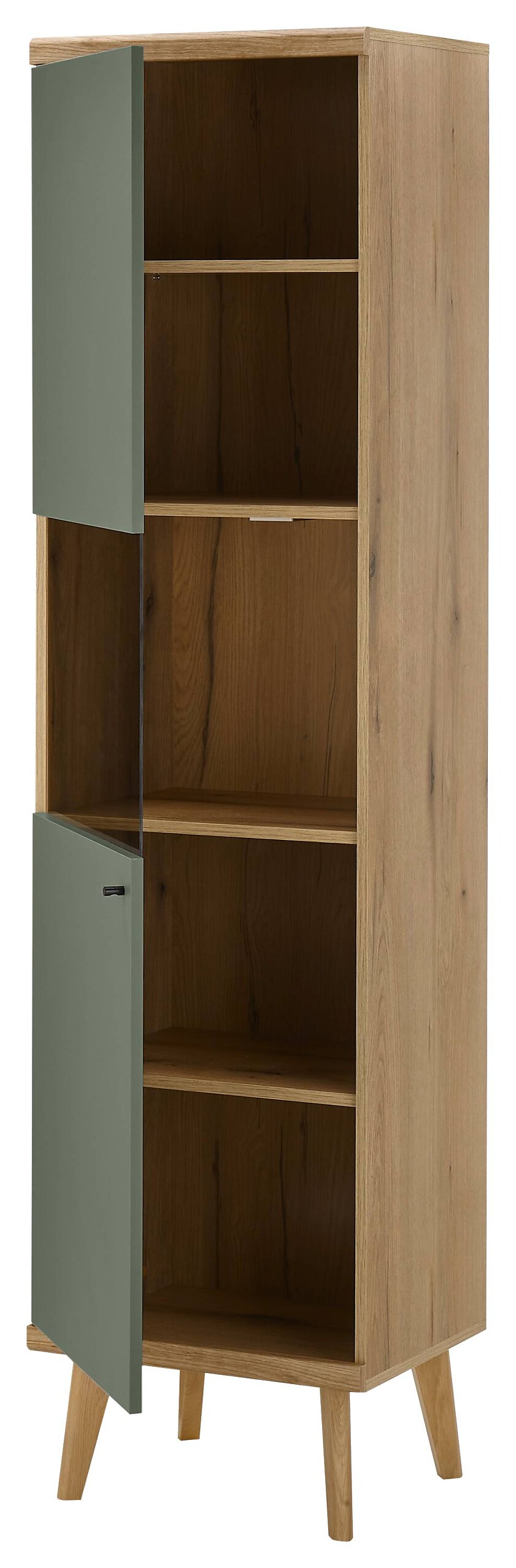 Vitrine Alva Eiche Evoke Coast Nachbildung salbei B/H/T: ca. 50x197x40 cm