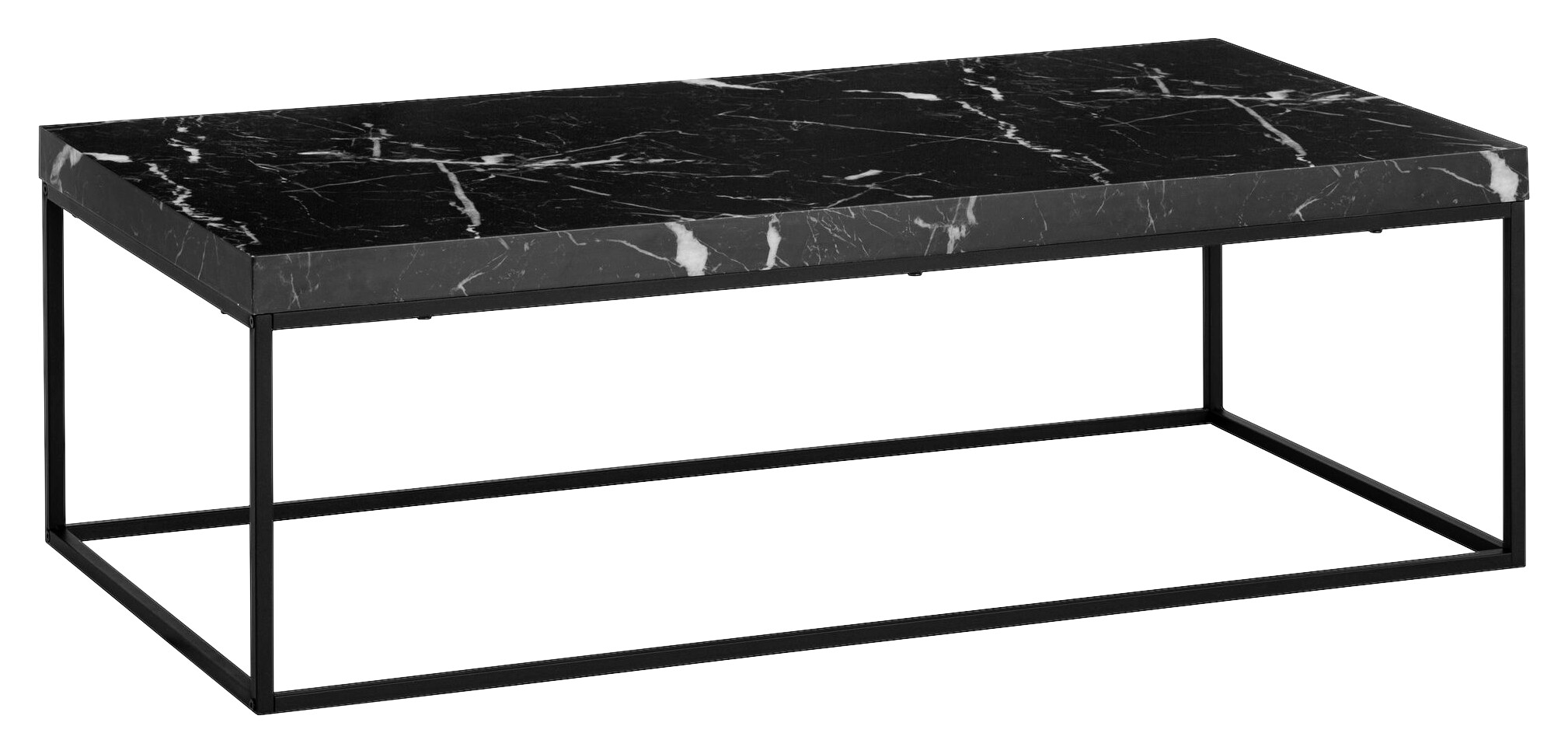 Wohnling Couchtisch schwarz Marmor schwarz MDF Eisen B/H/T: ca. 120x38x60 cm Wohnling Couchtisch schwarz Marmor schwarz MDF Eisen B/H/T: ca. 120x38x60 cm