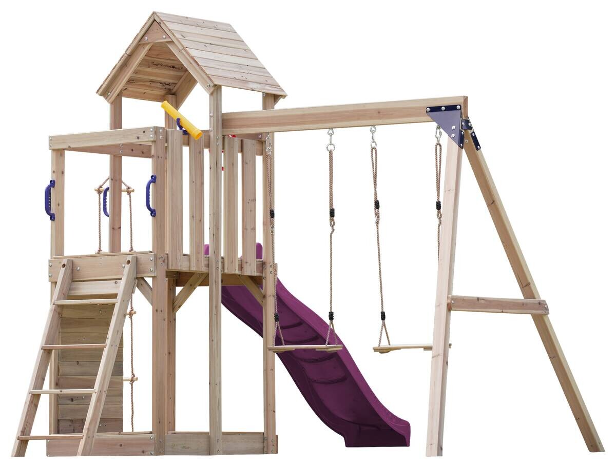 AXI Spielturm Moos lila B/H/L: ca. 342x267x375 cm