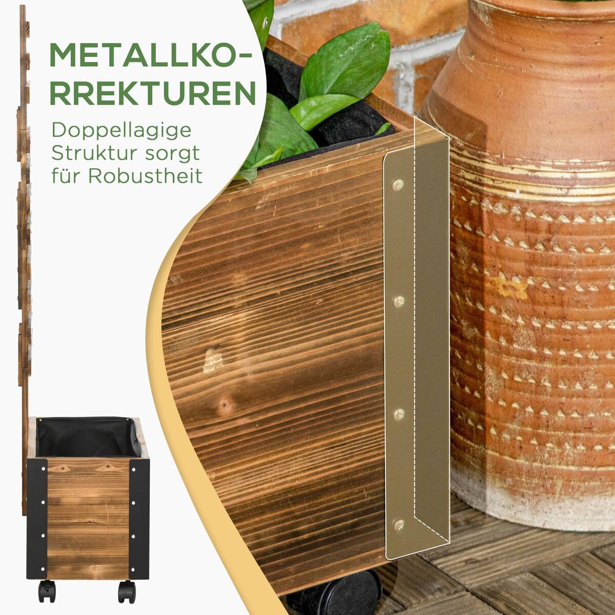 Outsunny Blumenkasten mit Rankhilfe