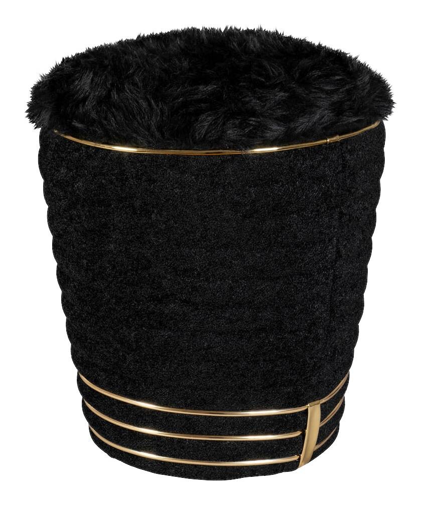 360 Living Hocker Doric 310 schwarz gold H/D: ca. 50x42 cm
