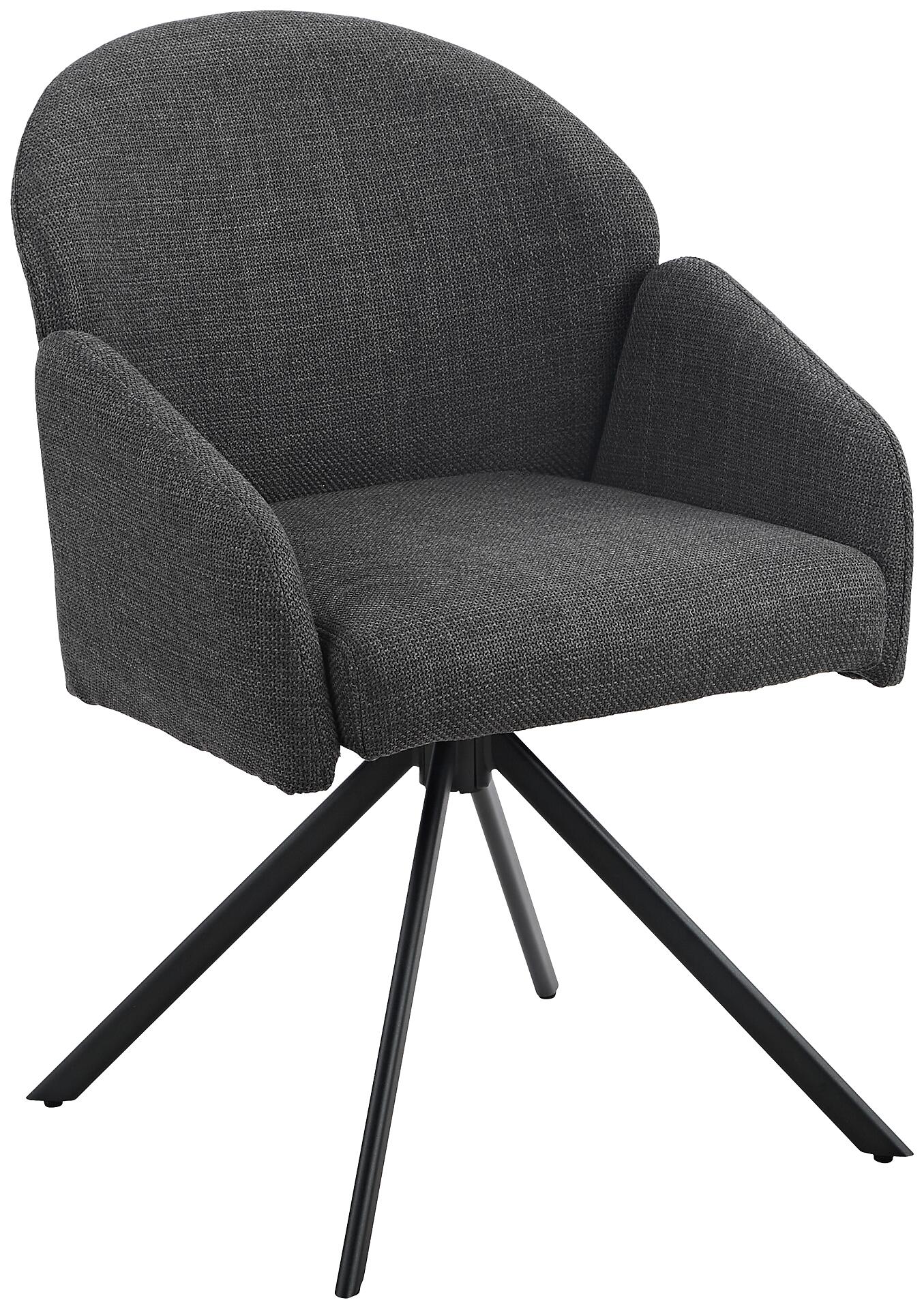 Drehstuhl Holly anthrazit Microfaser Webstoff B/H/T: ca. 57x84x61 cm