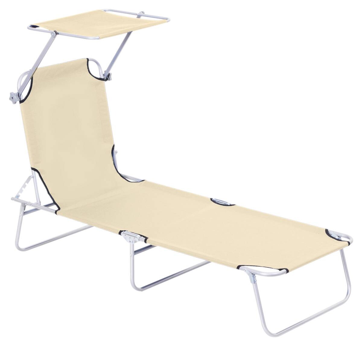 Outsunny Sonnenliege beige Stoff B/H/L: ca. 58x36x187 cm